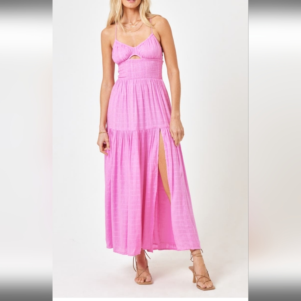 l*space Pink Maxi Dress with Front Slit